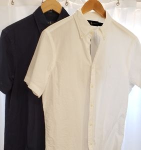 Pair of Ralph Lauren seersucker button downs-M